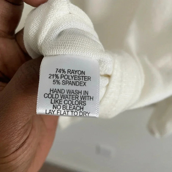 Gibson Look White Soft Ruffle Neck Long Sleeve Top L - Picture 5 of 6